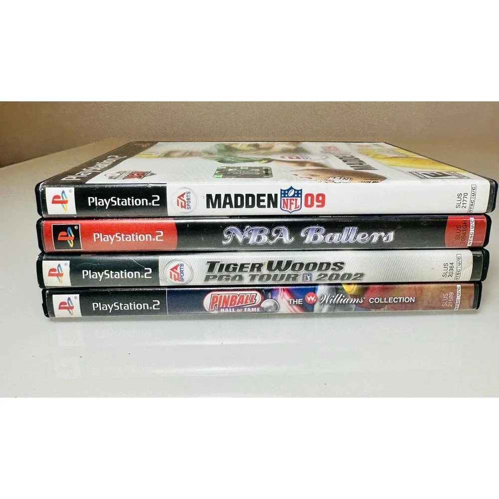 PlayStation 2 PS2 5 Game Lot - Madden NFL 09/ NBA Ballers/ Tiger Woods/Pinball